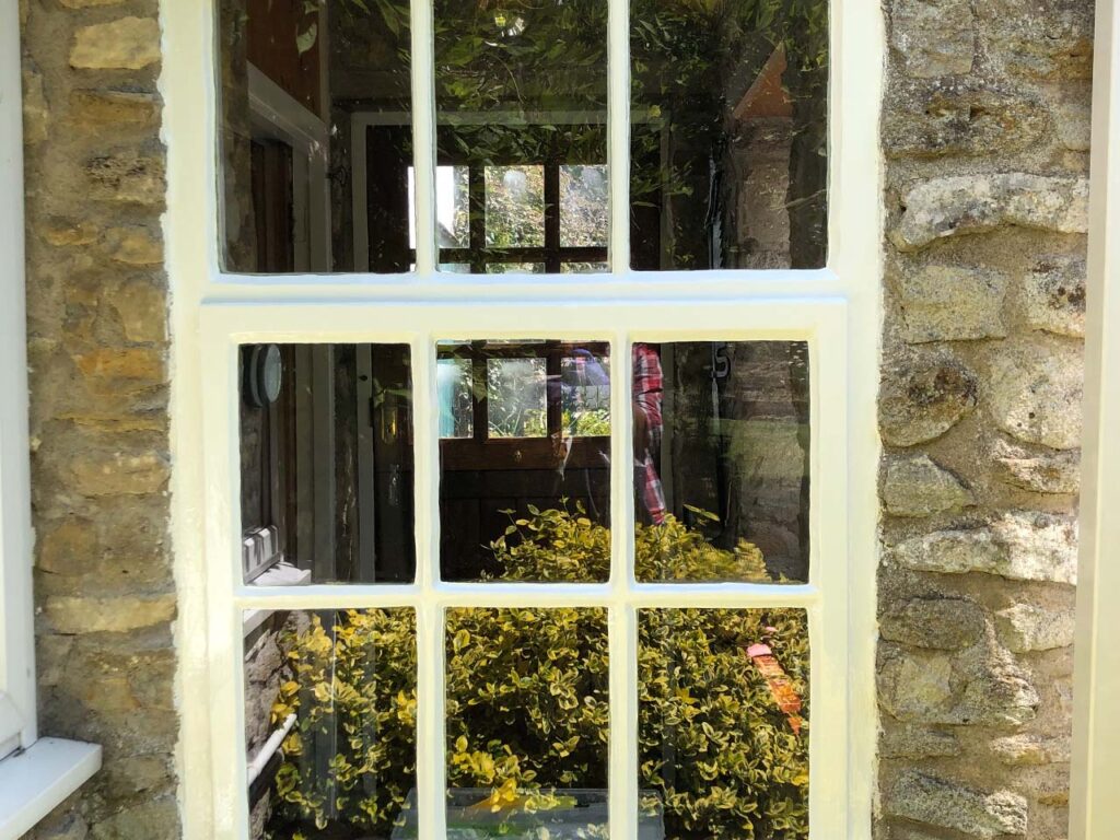 Sash window after restoration